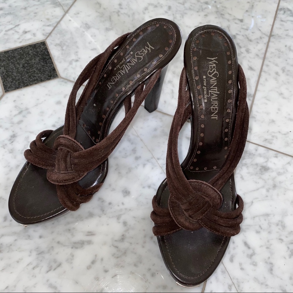Authentic YSL Brown Sandals